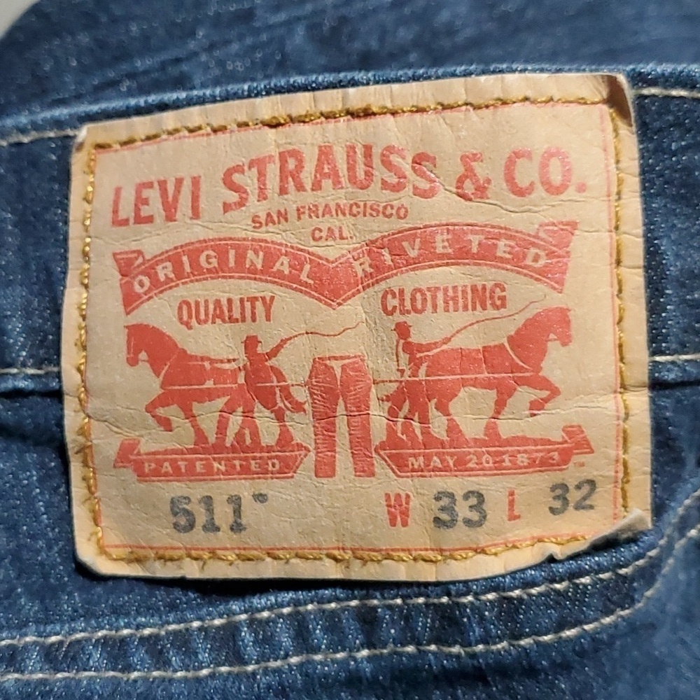 MENS LEVIS 511 BLUE DENIM JEANS W 33 L 32 - Picture 7 of 8
